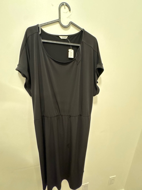 Penningtons Dresses & Skirts - Penningtons Black Midi Dress Short Sleeve Elastic Waist Minimalist NWT